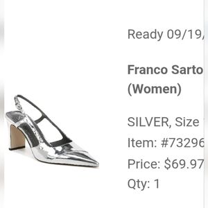 Franco Sarto Silver Pointed Toe Heels Size 11M BRAND NEW WITH BOX